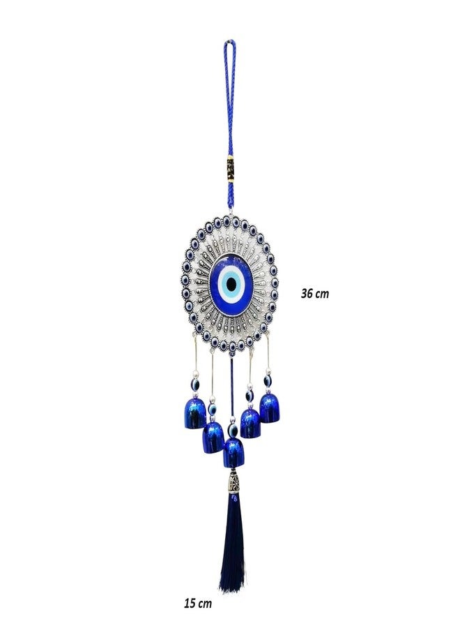 Ryme Feng Shui Evil Eye Wind Chimes - Pack of 2 with 5 Bells | Main Door, Balcony & Wall Hanging for Positive Energy, Good Vibes & Negative Energy Removal - Image 3